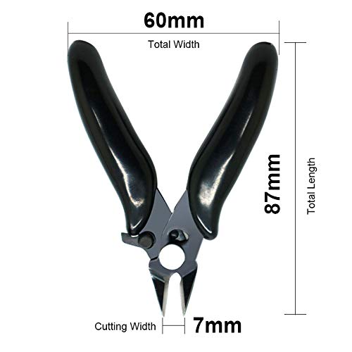 JINGYAN Alicates universales Diagonal Pliers 3.5 Inch Mini Wire Cutter Small Soft Cutting Electronic Wires Insulating Rubber Handle Model Hand Tools(Red)