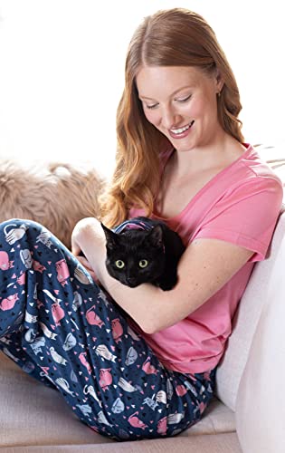 Pajamagram Pjs For Women - Women's Pajamas Set, Navy Cat, Lg #TOP4