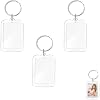 Photo Keyring, 3 Pcs Blank Photo Keyring, Double Sided Insert Picture Keychain, Transparent Photo Key with Split Ring, Personalized Picture Frame for Family & Couples