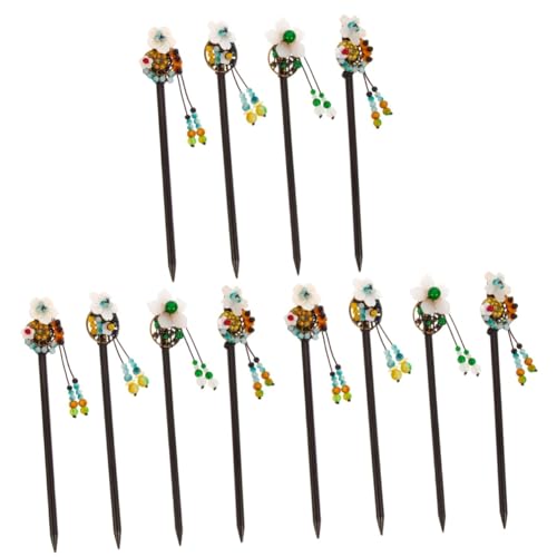 Accessoires de cheveux traditionnels Ipetboom : 12 pics en bois pour chignon