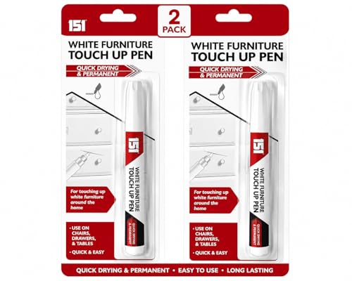 Image of AM White Furniture Touch Up Pen Marker Repair Wood Floor Cabinet Laminate Scratches