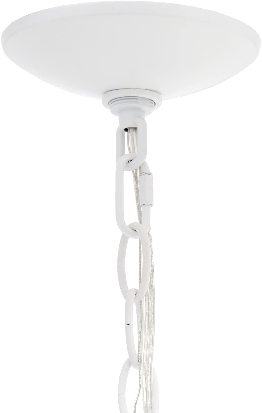 Elegant Designs PT1021-WHT 18" Modern Sphere Orb Adjustable 3-Light Metal and Clear Glass Kitchen Foyer Hallway Bedroom Living Room Dining Room Hanging Ceiling Pendant, White