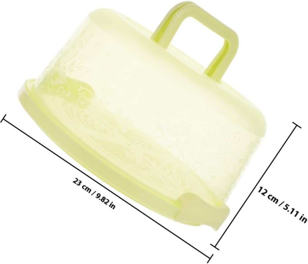 Ipetboom 2pcs Portable Cake Carrier Box with Handle, Green Buckle Closure Pp Cake Packaging Container for Birthday and Dessert Storage