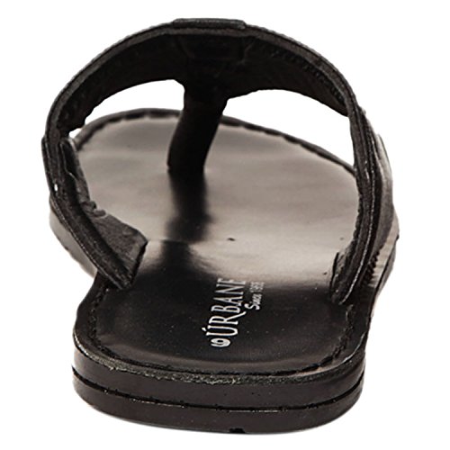 urbane Men's Black Pure Leather Sandals UK Amazon.in Fashion