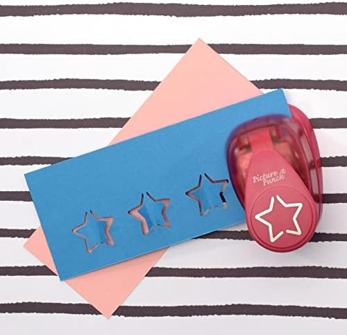Vaessen Creative Craft Paper Pop Up Punch Medium, Star, for DIY Projects, Scrapbooking, Card Making and More, Multi-Colour, 12 x 8.5 x 4.5 cm