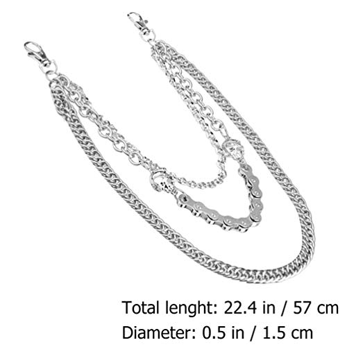 Valicclud Calça Hip Hop Corrente Criativa Punk Corrente de Bolso Decorativa Estilosa Calça Moderna P