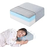 BALAPET Adjustable Cube Shape Pillow for Sleeping with Added Topper, Firm Memory Foam Square Pillow for Side Sleeper Support Head&Neck Pressure Relief, Cervical Pillow After Surgery(12'x12'x5')