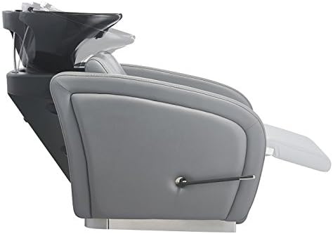 DIR Salon Shampoo Backwash Unit, Hair Washing Shampoo Station With Manual Legrest Adjustment ANODE, Gray