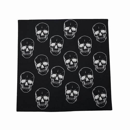 Servilleta de Tela con Motivos de Calaveras Blanco y Negro 18x18 pulg miniatura 2