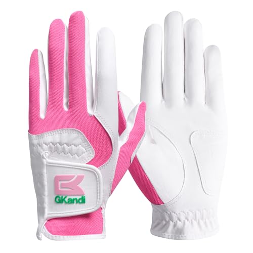 Golf Gloves Womens Ladies Left Hand for Right Handed Golfer 1 Pack Golf Glove Microfiber Flexible Wet Hot Cool Rain Grip Weathersof Fit Size Small Medium Large (Pink Small (Worn On Left Hand))