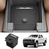 Kingna Center Console Safe Compatible with 2023-2026 Chevrolet Colorado Carbon Steel Car Lock Box Auto Vault with Code Hidden Car Safe for 2025 Chevy Colorado Accessories
