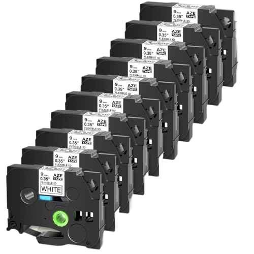 10 �p�b�N AZE FX221 9 mm �_��ȃ��~�l�[�g���x���e�[�v ���n�ɔ� PT 1100 ���x���v�����^�[�ƌ݊�������