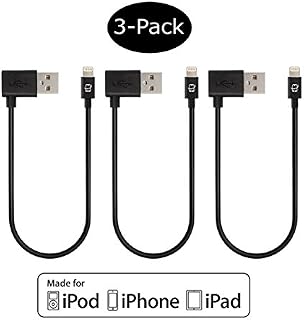 CreatePros MFI Certified Lightning to Angled USB Cable compatible with iPhone, iPad