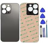 13 Pro Back Glass Replacement for iPhone 13 Pro Rear Back Glass Panel Replacement with Pre-Installed Adhesive + Repairing Toolkit (Black)