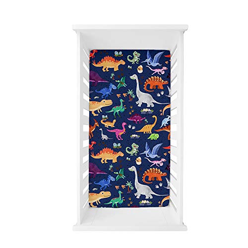 Hooyax Soft Fitted Crib Sheet, Stretchy And Breathable Toddler Crib Sheet For Boys And Girls, Fits Standard Crib And Toddler Mattress (Dinosaur) #TOP24