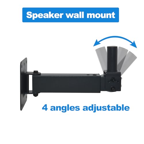 Howonder Heavy Duty Speaker Wall Mount,Adjustable Tilt & Swivel Wall Mount Brackets for Professional Audio PA Speakers,Hold up to 100lbs HD-329 (2 Packs Black) by Howonder - Image 2