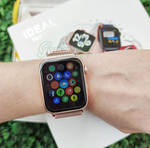 Relógio Smartwatch IWO 13 Série 6 44mm GPS com 3 Pulseiras Inclusas Rose Lançamento