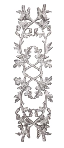 Generic Ornamental Cast Aluminum Outdoor Castings/Decor/Railings/Fence/Borders, Rust Resistant, Multiple Styles, Weld Tabs for Easy Installation (Wide Oak Leaf, 1), Unpainted