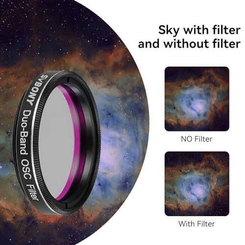 Svbony SV220 Astro Dual Schmalbandfilter, 1.25\ 7nm H-Alpha OIII Filter, Reduziert Lichtverschmutzung, Geeignet für Farb-CMOS-Kameras, Teleskopfilter für Deep Sky Astrofotografie