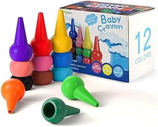 Baby Crayons for Toddlers,Washable Wax Crayons for Babies,Safe and Non-Toxic,Chunky and Chubby Crayons for Kids Party Bags,Personalised and Colour Set