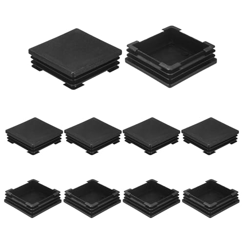 Image of M METERXITY 10-Pack Square Tubing End Caps, 2.8Inch /70mm Plastic Tube Plugs for Square Metal Tube /Chair Legs /Pipe Post /Furniture /Fence, Bumper Tubing Plug [Black]