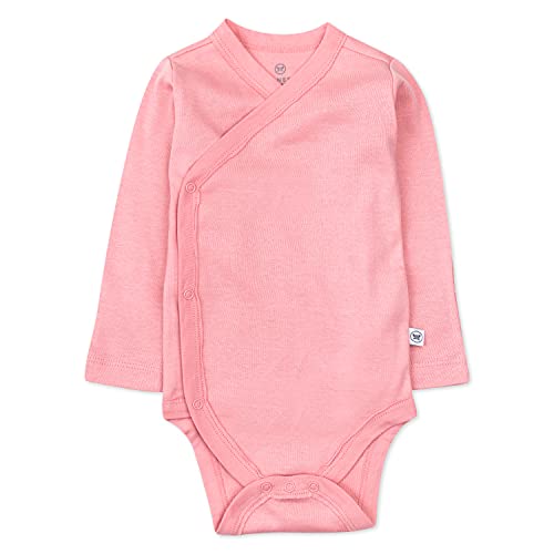 Image of HonestBaby Baby 3-Pack Organic Cotton Long Sleeve Side-snap Kimono Bodysuits
