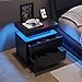 DobleCliCli LED Nightstand with 2 Drawers Modern Night Stand with LED Lights Night Stands for Living Room,Bedroom