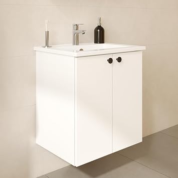 VitrA Shift T20 81002 Sink Cabinet with Lid, Bright White, 60 cm