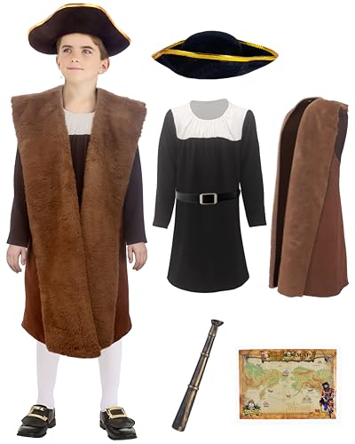 Kids Explorer Navigator Costume Set Boys Colonial Historical Role Play