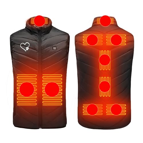 Elettrico Gilet da Uomo e Donna Riscaldato Riscaldamento Gilet Riscaldato Con USB Curvy Con 3 Livelli di Impostazioni di Calore Lavabile Giacca Riscaldata Elettrico Smanicato (Non Include Batteria)