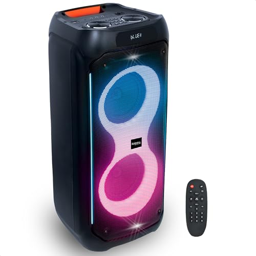 Ibiza - COLUMBA800 - Enceinte, Baffle Puissant de 2x8”/20cm sur Batterie Rechargeable - Bluetooth, Micro-SD, USB, Aux, 2 MIC in, 1 GT in, RCA Out - TWS - LED...