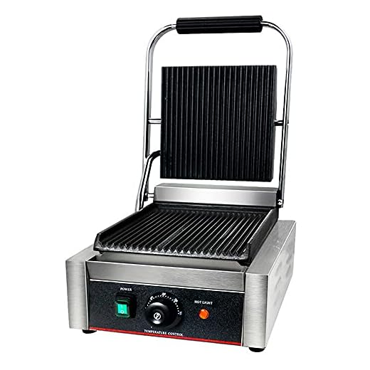 Plancha de grill profesional de 1800 W, Plancha Grill Electrica Fry Top Parrilla Electrica Industrial, 0 a 300 °C