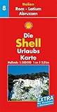  Rom, Latium, Abruzzen: 1:200000 (Shell Urlaubskarte Italien)
