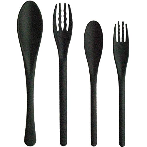 ナガオ 耐熱 プラスチック ディナーカトラリーセット 4本 ブラック 食洗器対応 日本製