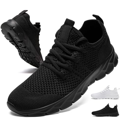 Image of RGTYEK Mens Running Shoes Tennis Sneakers Black Walking Size 11.5 Slip on Gym Shoes Work Athletic Workout Sports Non Slip Lightweight Comfortable Casual Fashion Shoe