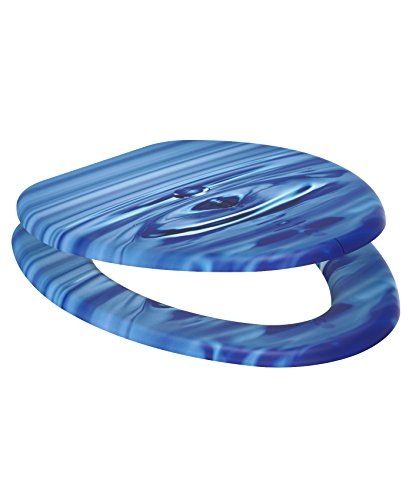 Sanilo Elongated, Silent Slow Close, Molded Wood Adjusting Toilet Seat, Drop #TOP4