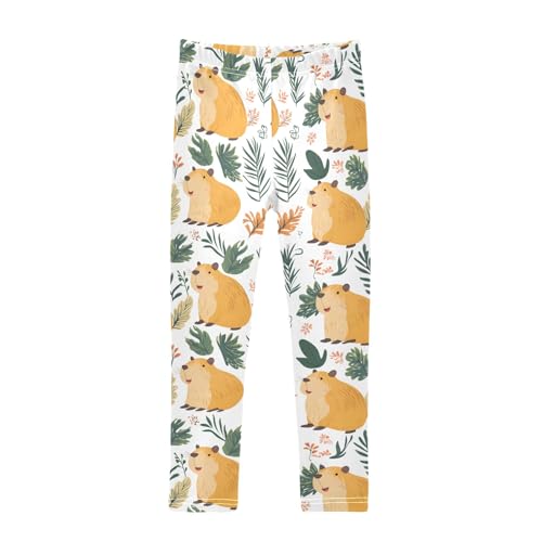 Funny Cartoon Capybaras C Girls Leggings Athletic Pants Tights Stretch Bottom