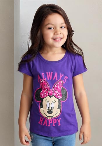 Disney Toddler Girls Minnie Mouse Short Sleeve T-Shirt, Grape Violet, 2T2