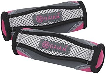 Gaiam Hand Weights for Women & Men Soft Dumbbell Walking Hand Weight Sets with Hand Strap - Walking, Running, Physical Therapy, Aerobics - 2lb Set (2 x 1lb Weights)