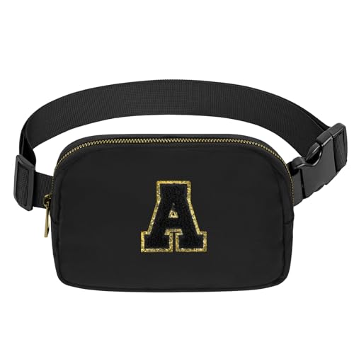 Birthday Gifts Personalized Graduation Gifts for 4 5 6 7 8 9 10 11 12 13 14 Year old Girls Teen Sister Kid Initial Letter Fanny Pack Trendy Stuff Black Letter A