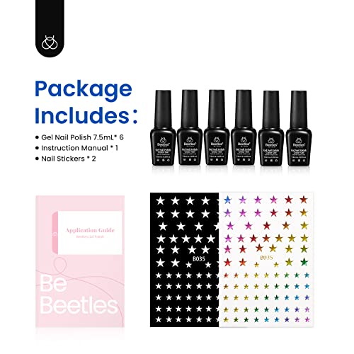 Beetles 4Th Of July Gel Nail Polish Set - 6 Colors Red White And Navy Blue Independence Day Gel Polish Sliver Glitter Gel Polish Soak Off Nail Lamp Cured Perfect For The July 4Th Manicure Diy Home #TOP6