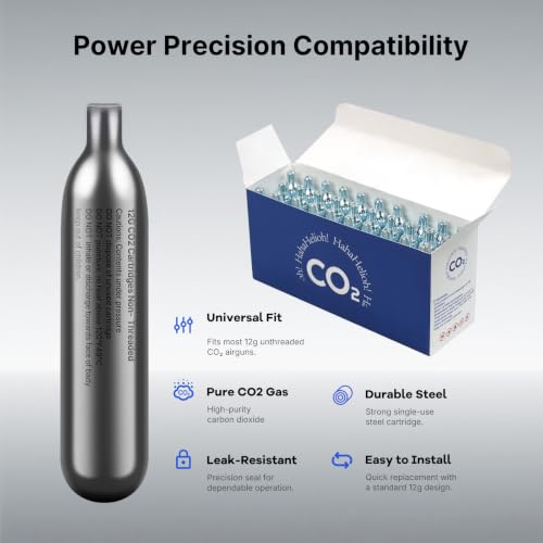 12g CO2 Cartridges for Paintball - CO2 Cylinder CO2 Cartridges for Air Gun, Airsoft, Pepper Gun P2P HDP 50 Compact - Image 3