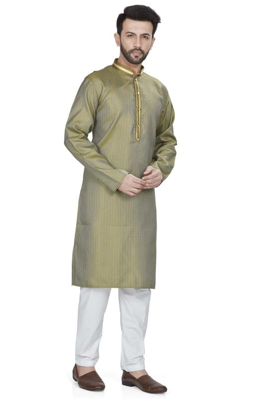 Image of BE ACTIVE Cotton Jacquard Blend Kurta for Men | Traditional and Elegant Design | Full Sleeve Kurta