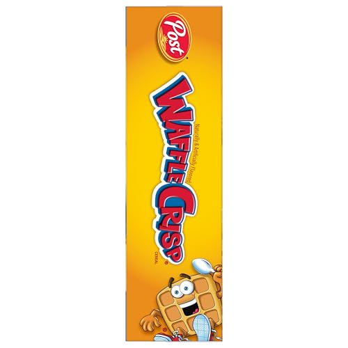 Waffle Crisp Breakfast Cereal, Sweetened Waffle Shaped Cereal, 20 OZ Box