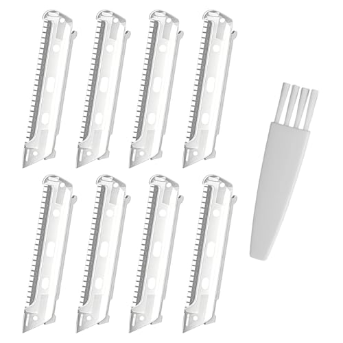 Nextpal 8-Pack Replacement Heads, Replacement Accessories for Flawless 2.0 Facial Hair Remover, Upgraded Exfoliation Blades with Safety Micro-Guards, Includes Cleaning Brush