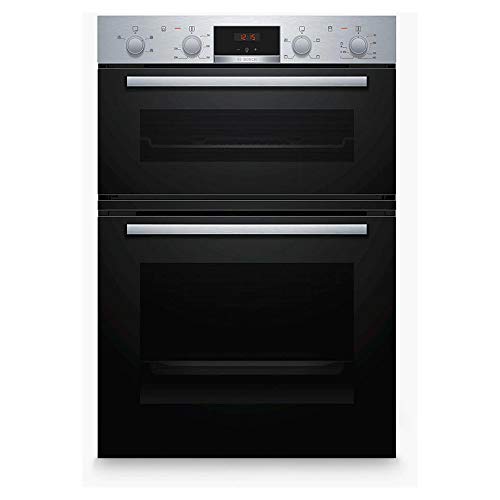 Bosch MHA133BR0B Serie 2 Built-in Double Oven with EcoClean Direct, 3D Hotair and LED display, Stainless steel