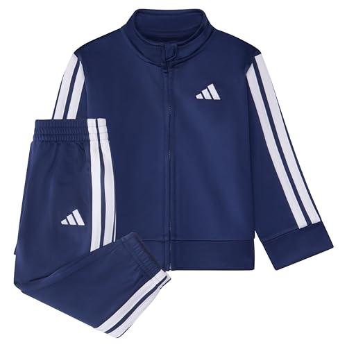 adidas Boys ’ 3 Stripe Tricot Track Set by adidas - Image 2