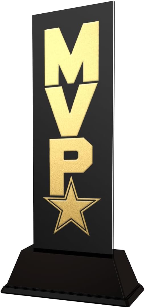 Trophy Monster Shadowline MVP Trophy – Premium Metal and Acrylic Award – Gold Silver or Bronze – Engraving Included – Multiple Sizes
