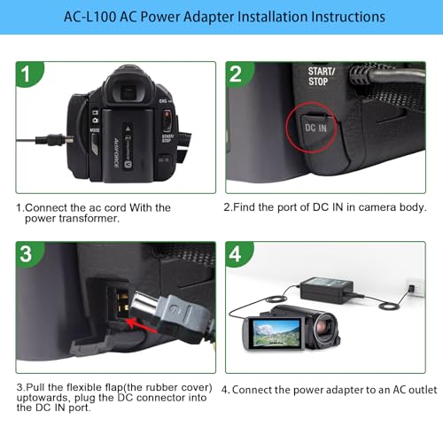 image for TKDY AC-L100 for Sony Handycam Camcorder Charger Cord Power Supply Ada