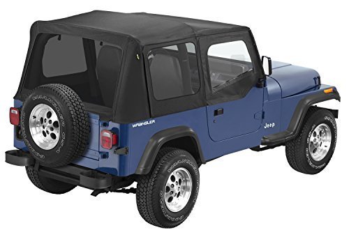 Pavement Ends by Bestop 51132-15 Black Denim Replay Replacement Soft Top Tinted Windows w/ Upper Door Skins for 1988-1995 Jeep Wrangler - Thumbnail 2